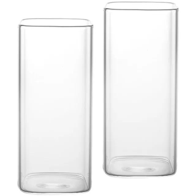 2 vasos de leche de vidrio vasos transparentes recipiente de vidrio decoración de vidrio