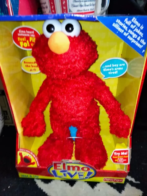 retro fisher price elmo live sesame street unused boxed with sealed instructions