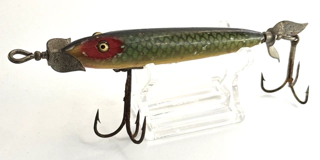 Leurre De Pêche Vintage – Heddon – Méné Natant En Bois – Années 1910 – Occasion