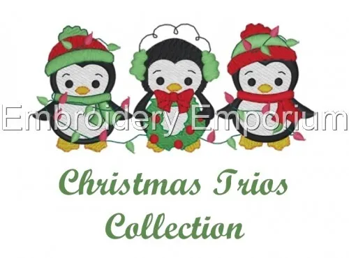 Christmas Trios Collection - Machine Embroidery Designs On Usb 4X4