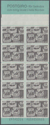 SWEDEN Sc # 810a CPL MNH BOOKLET of 10 - ANCIENT NORDIC SHIPS