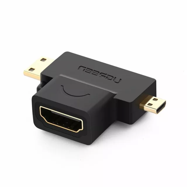 Ugreen Stecker Adapter HDMI Typ A w auf Mini HDMI männlich micro HDMI