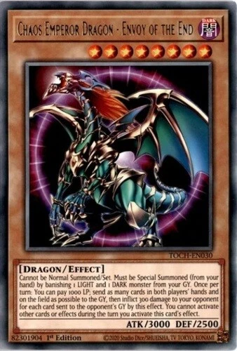 Chaos Emperor Dragon - Envoy of the End - TOCH-EN030 - Rare - 1st Edition x3 - N