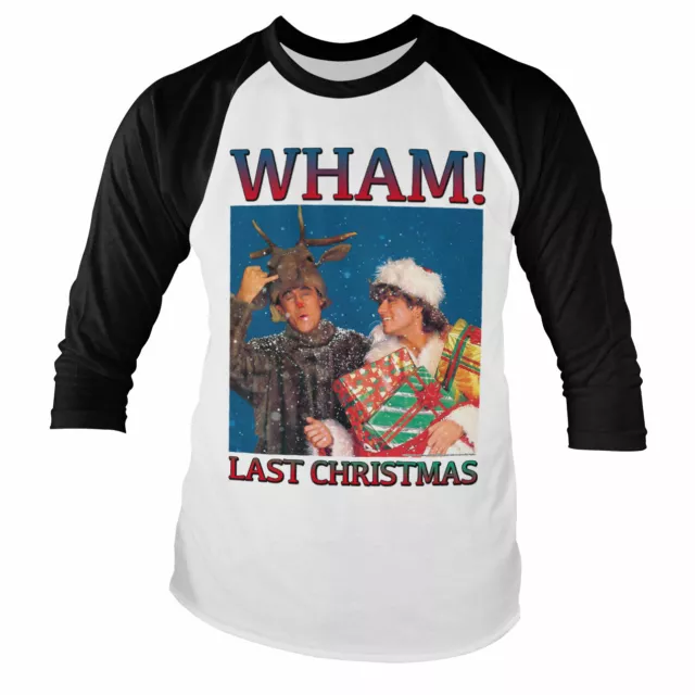 Licence Officielle Wham- Dernier Noël Baseball Manches Longues T-Shirt