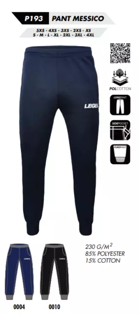 Legea Pantalone Messico Tuta Calcio Sport Palestra Tempo Libero