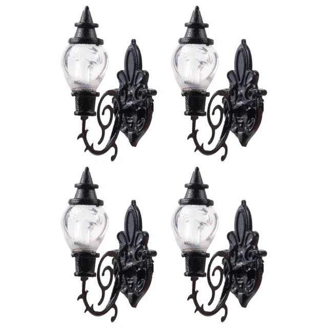 SET OF 3 Dollhouse Wall Light 1.7X2.3CM Stainless Steel Abs Tinny Lamp