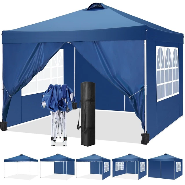 Pavillon 3x3m Wasserdicht Gartenzelt Faltpavillon Partyzelt Popup Faltbar Zelt