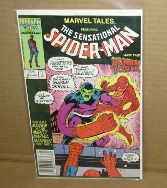 MARVEL TALES THE SENSATIONAL SPIDER-MAN Comic Book Issue #195 JAN 1986 NEWSTAND