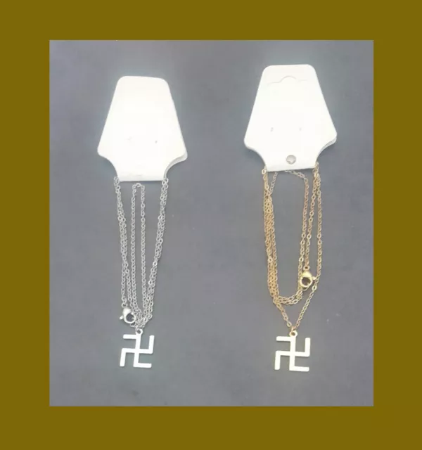 Buddhist Swastika Wan Zi 14 mm Stainless Steel Pendant with Chain!! Buddhist Swastika Wan Zi 14 mm Stainless Steel Pendant with Chain!!