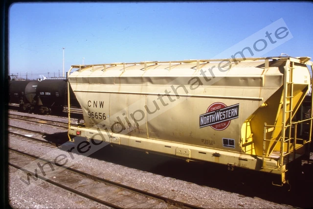 Original Slide Chicago NorthWestern CNW 96656 Hopper Proviso ILL 4-95