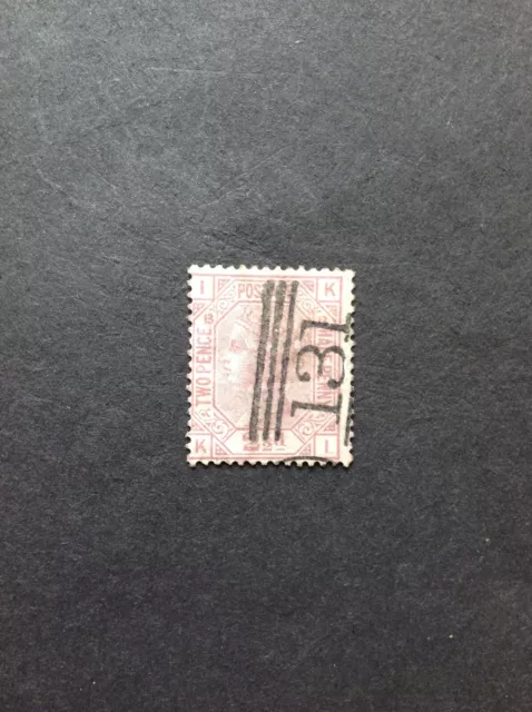 GB QV SG141 2 1/2d Rosy Mauve plate 13, K-I, Good Used. Cat £85.