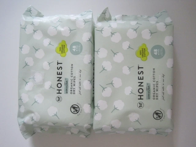 Honest Organic Dry Wipes Lot 2 New