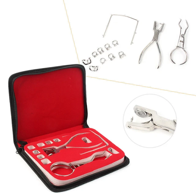 Rubber Dam Kit Starter of 12pcs w/ Frame Punch Clamps Dental Surgical Instrument