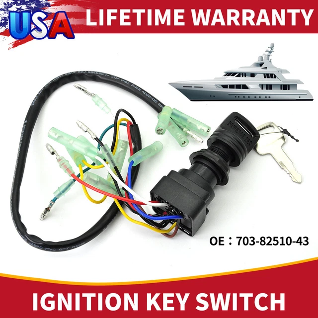 BOAT IGNITION SWITCH Key Assy for Yamaha Outboard Motor Control Box 703