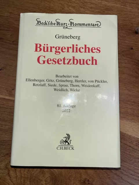 Grüneberg, Kommentar Bürgerliches Gesetzbuch BGB, 81. Auflage 2022 (Palandt)