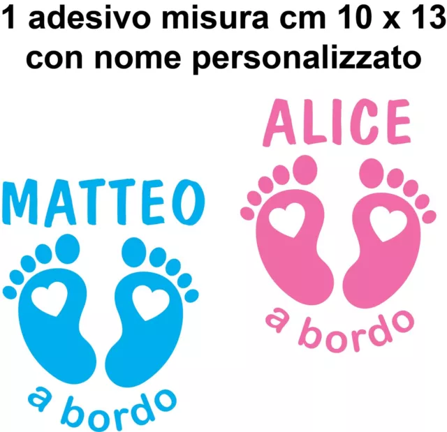 ADESIVI DECAL BIMBO BIMBA A BORDO con NOME PERSONALIZZATO auto famiglia bambini