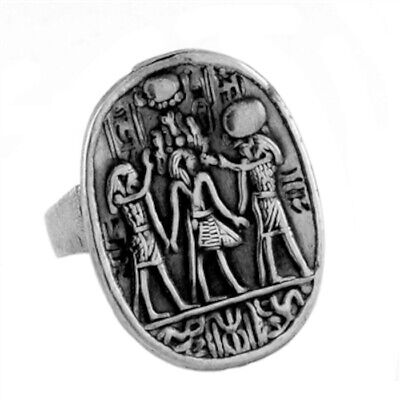 Crowning of King Tut Egyptian Sterling Silver Ring (Small & Large)