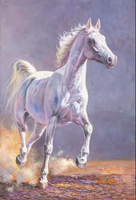 36"Large Home Wall Decor Art oil painting White Horse 100%handpainted on canvas