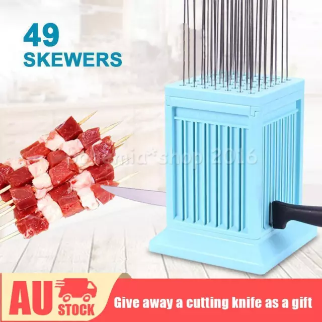 49 Holes Barbecue Skewers Maker, Kebab Making Box Grill Meat Slicers BBQ Skewer