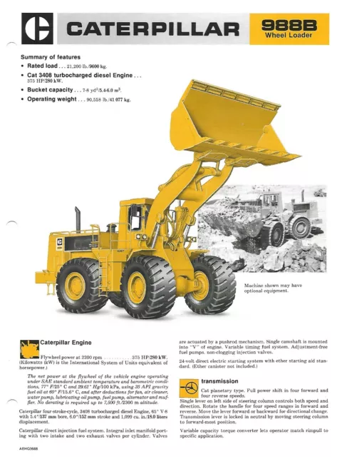 Equipment Brochure - Caterpillar - 988B - Wheel Loader - c1983 (E6956)