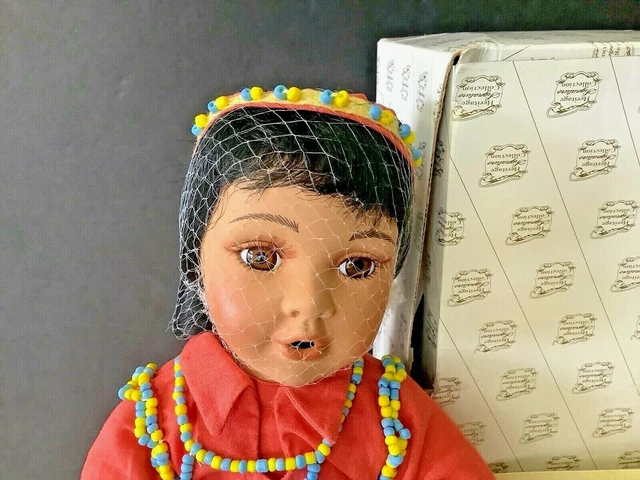 Vintage Heritage Signature Collection Porcelain "Doll w/Lamb" #12403 COA 3