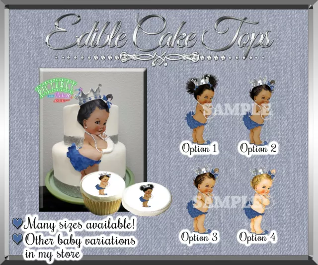 BABY GIRL SHOWER Edible Cake Topper Ethnic/Black Princess Ballerina $12.99  - PicClick