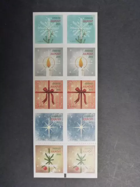 Sweden 2015 Christmas Booklet 10 Mint Stamps