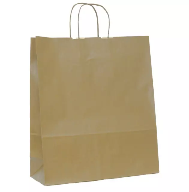 Cf.25 Shopper Carta Avana Con Manico In Carta Ritorto 5 Misure Disponibili