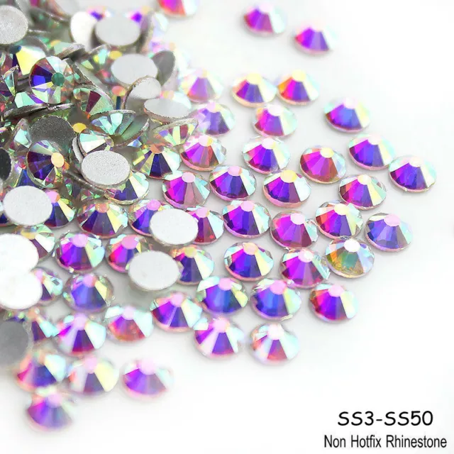 1440 Crystal Rhinestones Flat Back Diamantes Glass Beads Nail Art Crafts Gems
