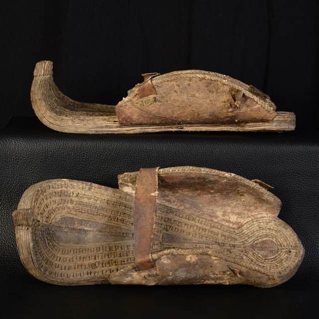 Rare Sandales XIX ème Siècle Afrique Ethiopie Art Ethnique Ethnographie #B179_2
