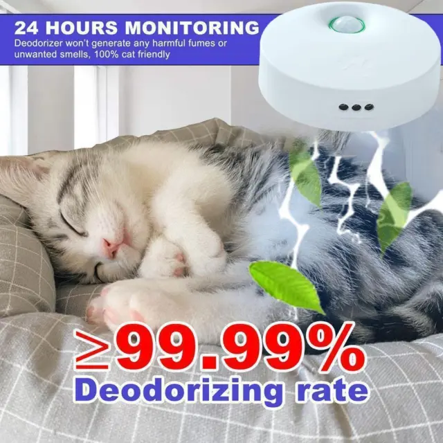 Purificador inteligente de olor a gato caja de arena automático para gatos desodorante para mascotas;