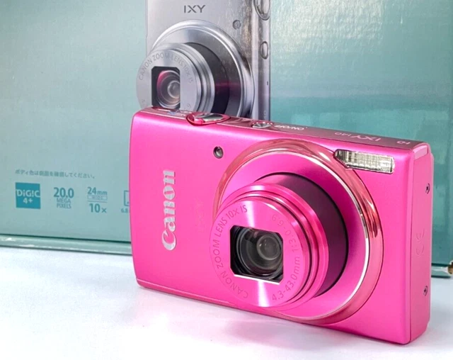 [Top Mint] Canon IXY 140 PowerShot 20.0MP Digitai Camera Pink 10x zoom w/ Box