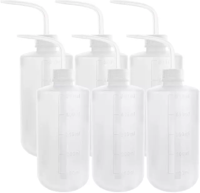 Pack de 6 bouteilles de lavage LDPE de haute qualité de 500 ml pour un stockage