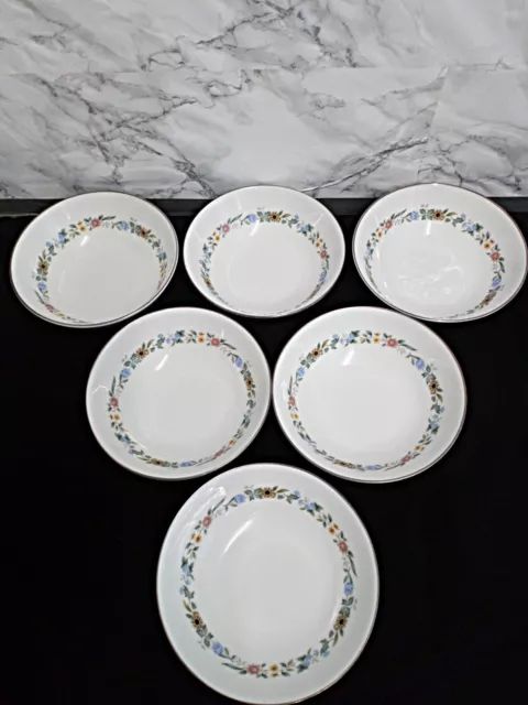 Vintage Set of 6 Royal Doulton Pastorale Cereal Bowls 7" Across