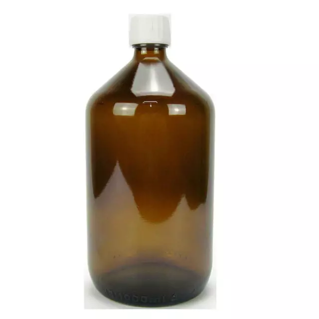 Sala Braunglasflasche Apothekerflasche Verschluss Originalitätsring 1000 ml 1 L