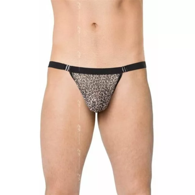 SF-4528 SOFTLINE Perizoma Tanga Uomo Panterato Apribile ai Lati Tg. Unica S/L