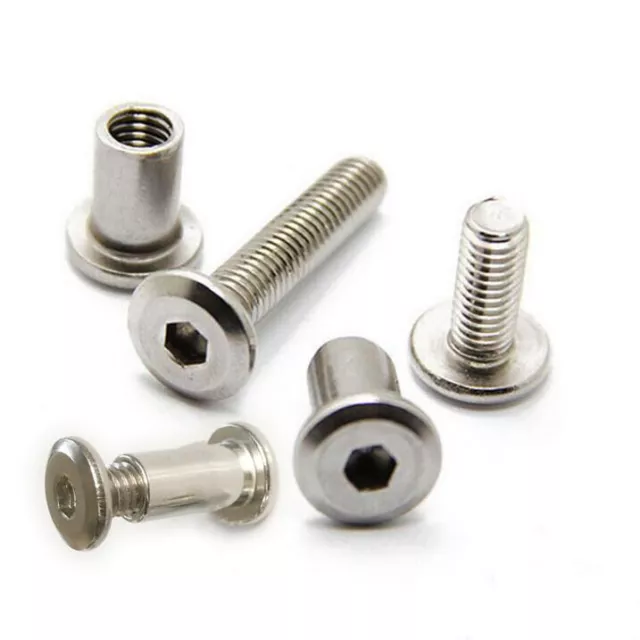 M6 M8 Stainless Steel Allen Flat Nuts Hex Nut Bolt Round Head Sleeve Furniture
