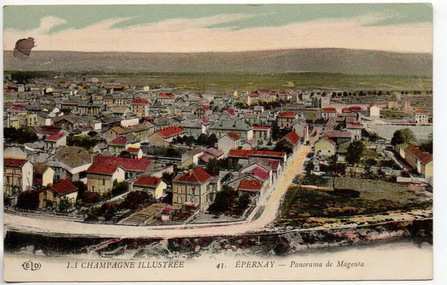 EPERNAY - Marne - CPA 51 - Panorama de Magenta - carte couleur
