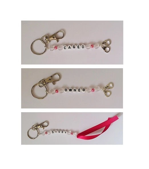 Herren Käfige Besessen Sissy Handgemachte Perlenschlüsselringe / Fobs Ketten Schmuck Cd/Tv