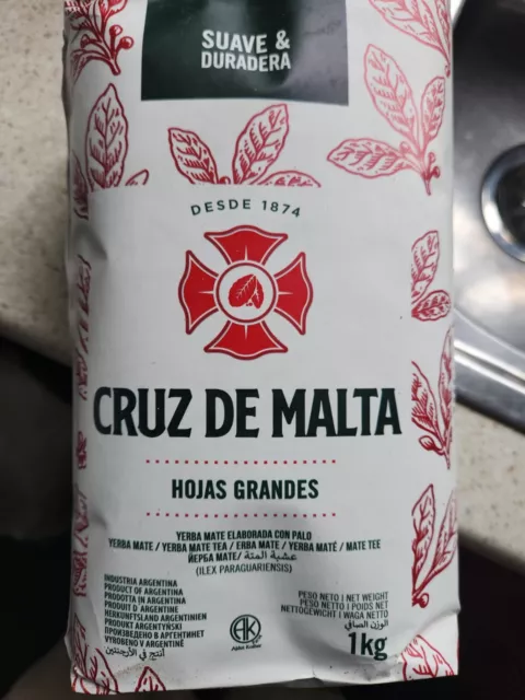 Cruz De Malta Yerba Mate Traditional Tea, 1 Kg New