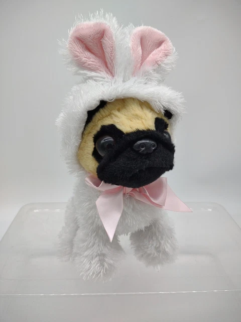 GANZ Pug In Bunny Rabbit Easter  Costume Stuffed Animal - 8”