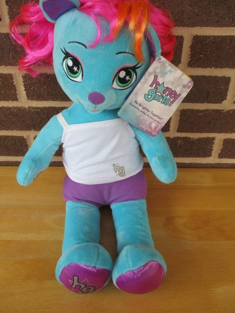 Build A Bear Retired Honey Girl " Viv" Drummer Plush 21" Blue-Tags New 2015