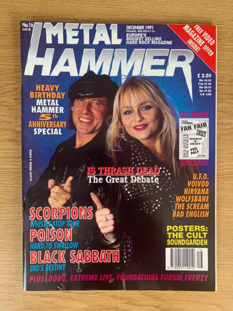 Metal Hammer Magazine Vol.6 No.16 Scorpions Doro Poison Black Sabbath +Posters