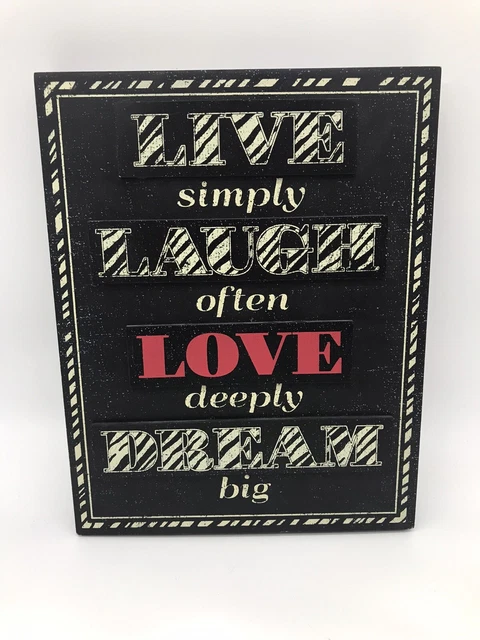 Live Simply Laugh Often Love Deeply Family Heart Home Decor Small Wood Frame