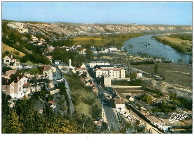 95.LA ROCHE GUYON.n°24671.PANORAMA.VALLEE DE LA SEINE VERS MANTES.CPSM.