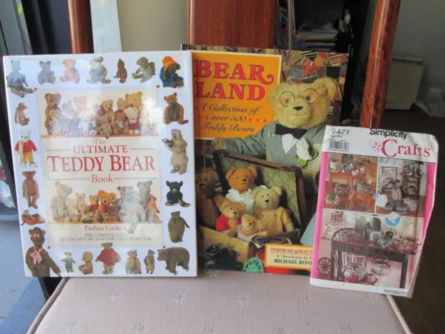 2 Teddy Bear Books & Simplicity Crafts Pattern For Creating Covered Boxes&Basket