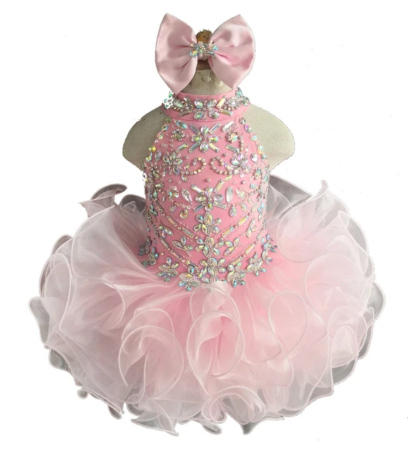 G284P Infant Toddler Baby Newborn Little Girl's Pageant Party dress 18-24Months