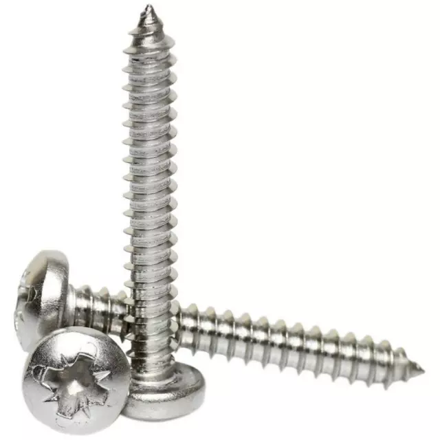 No.6 / 3.5mm A2 STAINLESS STEEL POZI PAN HEAD SELF TAPPING SCREWS TAPPERS