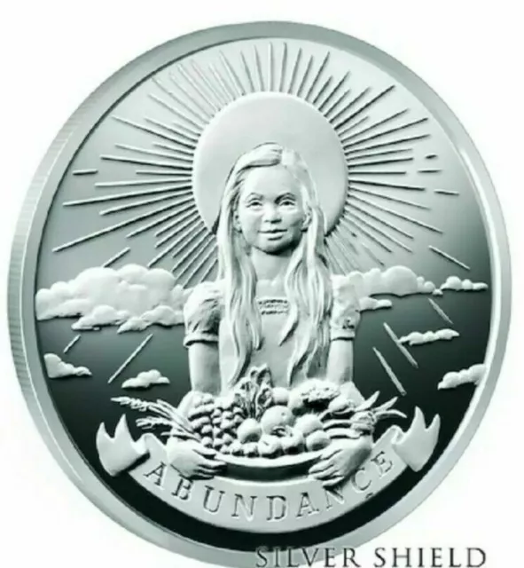 1 Oz .999 Pure Silver Shield Proof Abundance Members Only Round Coin Coa Girl