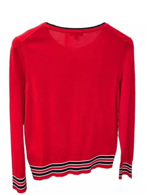 Tommy Hilfiger Women's (L) Red 100% Cotton Button Cardigan Sweater.  MSRP: $105 2